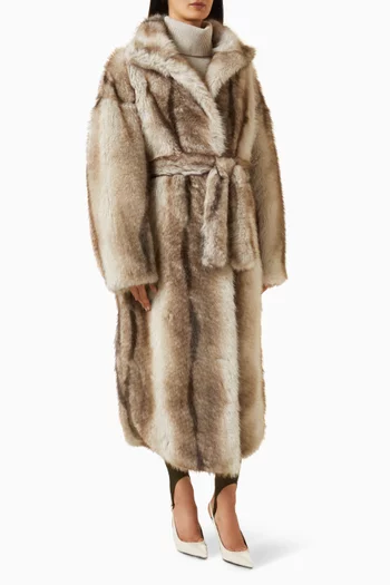 Ravello Robe Coat in Faux Fur