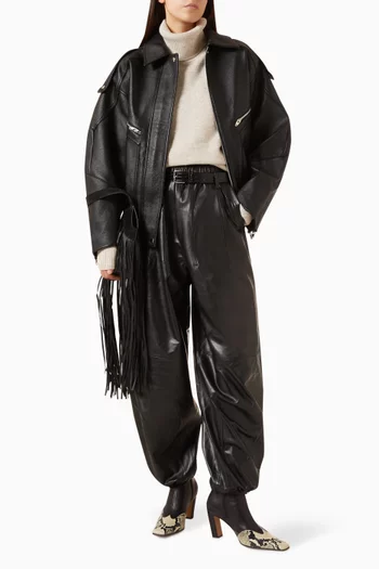 Oakdale Track Pants in Leather
