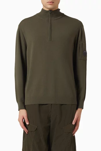 Lens Half Zip Sweater in Extrafine Merino Wool