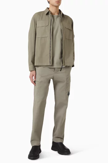 Lens Flap Zip Overshirt in Organic Gabardine