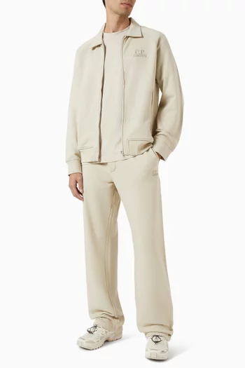 Diagonal Raised Polo Zip Sweatshirt in Fleece