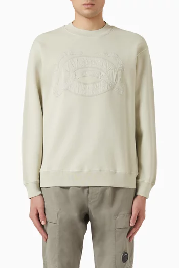Crewneck Logo Sweatshirt in Cotton Fleece