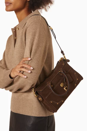 Rhyder Satchel Bag 24 in Suede & Leather