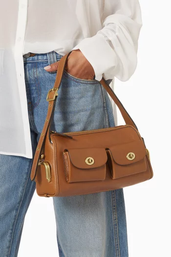 Turnlock Haversack Bag 27 in Natural Grain Leather