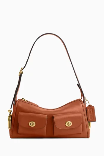 Turnlock Haversack Bag 27 in Natural Grain Leather