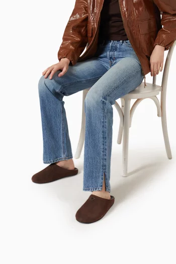Sculpted C Soft Mules in Suede