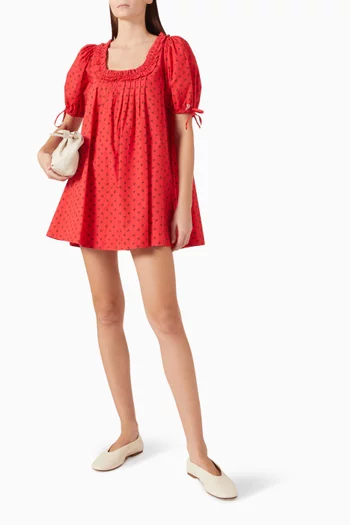 Jemima Cherry-print Mini Dress in Cotton