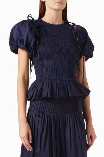 Becca Shirred Top in Cotton