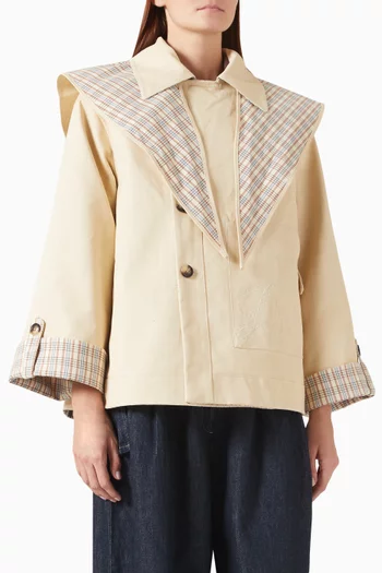 Jerry Reversible Crop Trench Coat in Organic Cotton