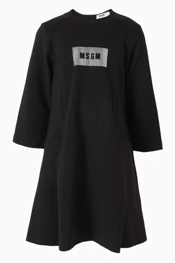 Embellished Logo Skater Dress