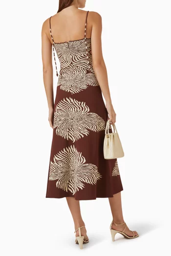 Rayana Floral Midi Dress in Viscose-blend