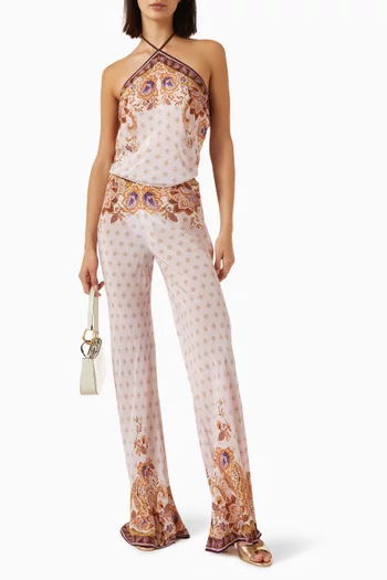 Cerys Scarf-print Top in Viscose