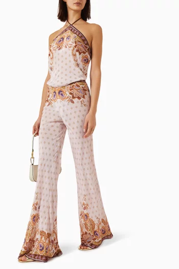 Maria Scarf-print Pants in Viscose