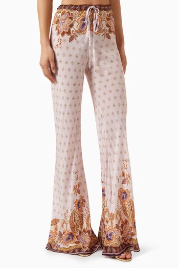 Maria Scarf-print Pants in Viscose