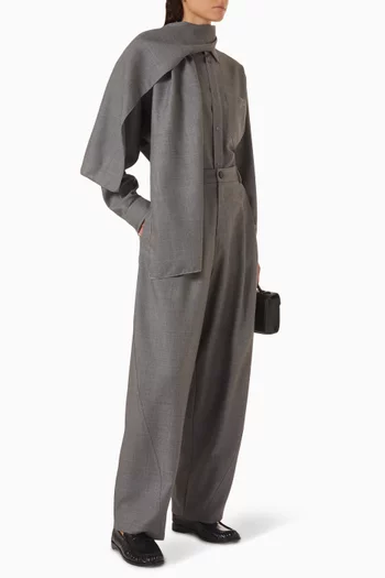 Anne Scarf Shirt in Wool