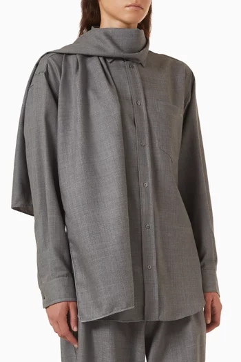 Anne Scarf Shirt in Wool