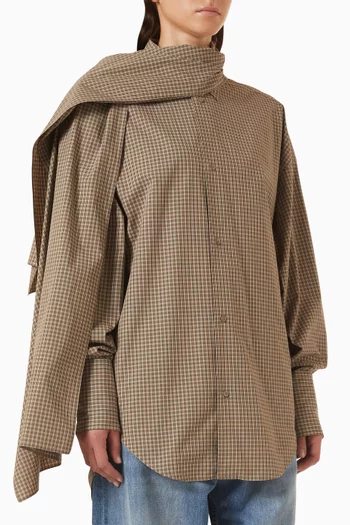 Georgia Detachable-scarf Shirt in Wool