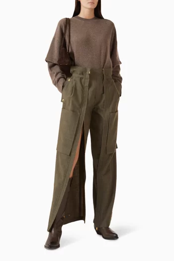 Adriana Cargo Pants in Wool-blend