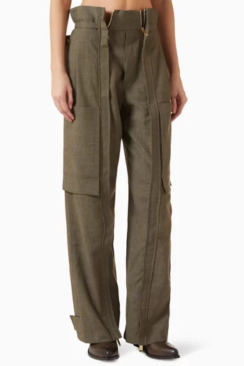 Adriana Cargo Pants in Wool-blend