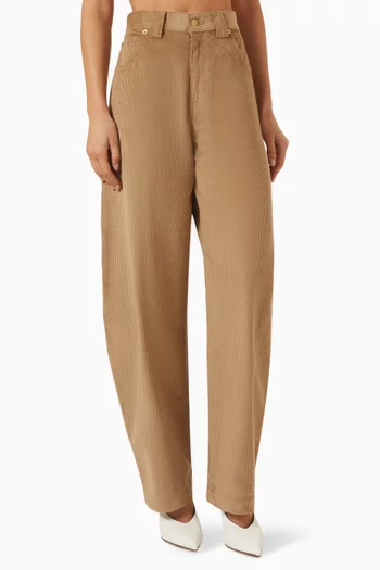 Audrey New Barrel Leg Carpenter Pants in Corduroy