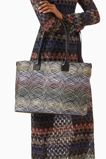 Large Stereo Flame Tote Bag in Lamé