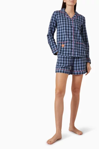 Gingham  Short Pyjama Set in Organic Cotton