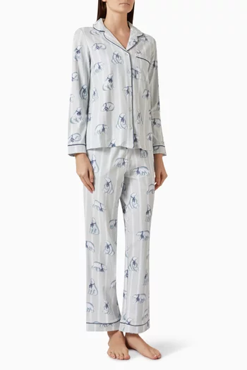 Polar Bear Long Pyjama Set in Organic Cotton Blend