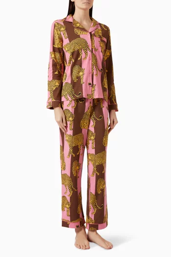 Long Pyjama Set in Organic Cotton Blend