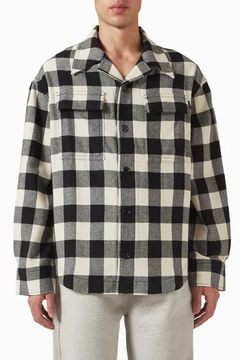 Wide Checked Shirt in Wool