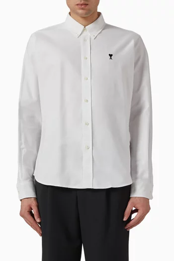 Contrasted Ami de Coeur Shirt in Cotton Oxford