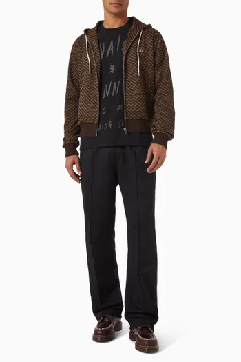 Hooded Jacquard Track Jacket