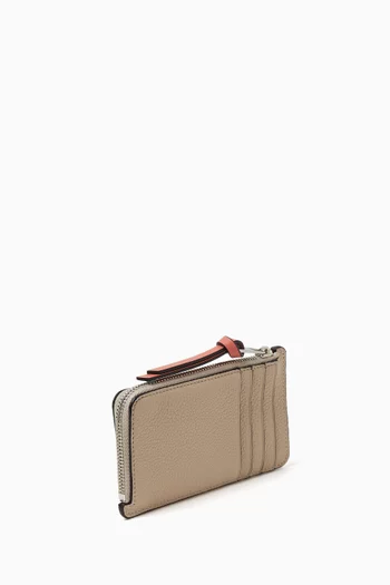 Zip Card Holder in Grained Calfskin