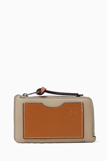 Zip Card Holder in Grained Calfskin