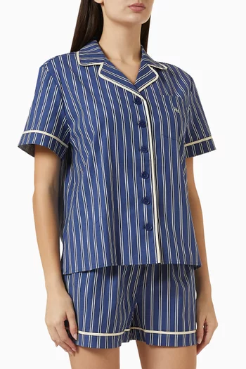 Blair Striped Pyjama Set in Cotton-blend Poplin
