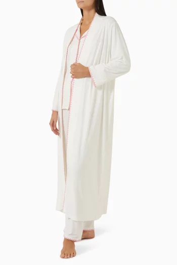 Contrast Stitch Stretch Maxi Robe