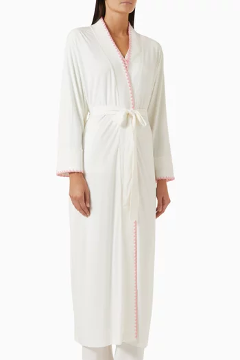 Contrast Stitch Stretch Maxi Robe