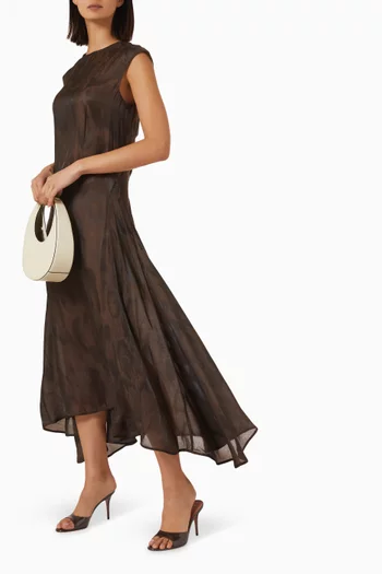 Animal-jacquard Midi Dress