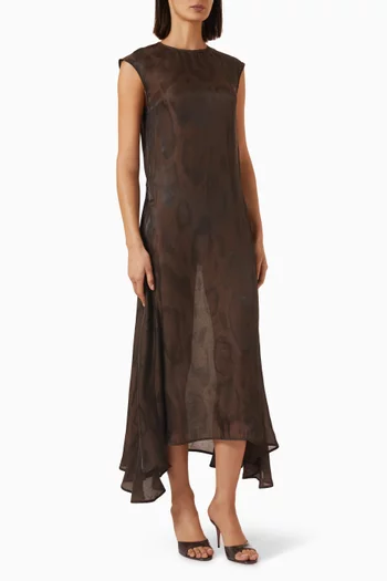 Animal-jacquard Midi Dress