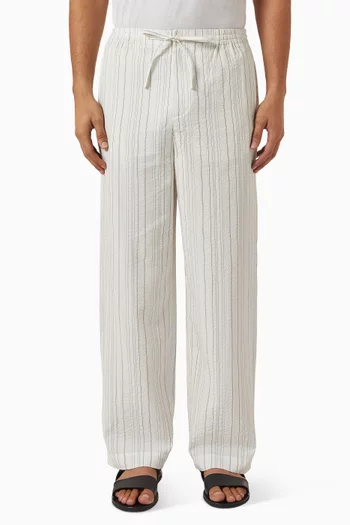 Striped Straight-leg Pants