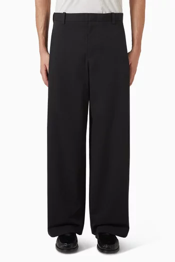 Pleated Wide-leg Pants in Cotton