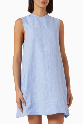 Open-back Mini Dress in Linen