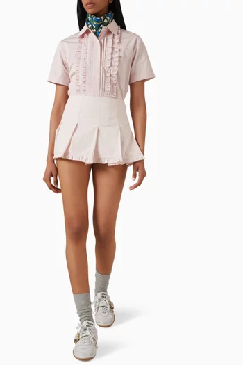 Ruffle Shirt in Cotton Poplin