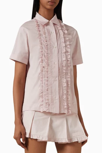 Ruffle Shirt in Cotton Poplin