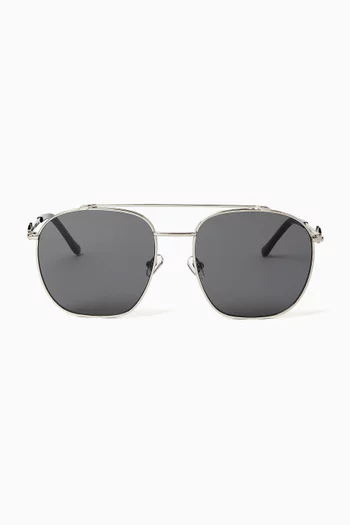 Ella D-frame Sunglasses in Metal