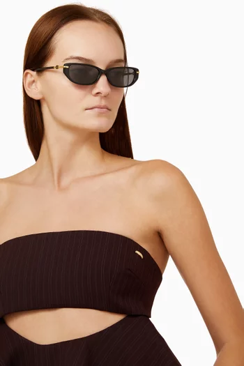 Zoya Rectangular Sunglasses in Acetate