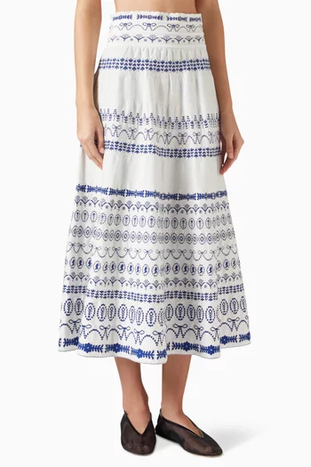 Faience Jacquard Midi Skirt in Knit