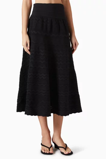 Rick-rack Midi Skirt in Knit
