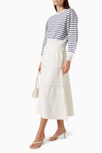Rick-rack Midi Skirt in Knit