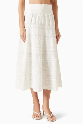 Rick-rack Midi Skirt in Knit