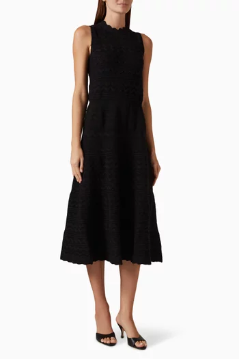 Cecilia Zig-zag Midi Dress in Knit